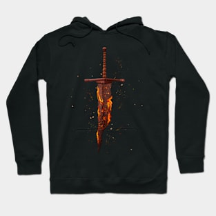 Broken sword on fire Hoodie